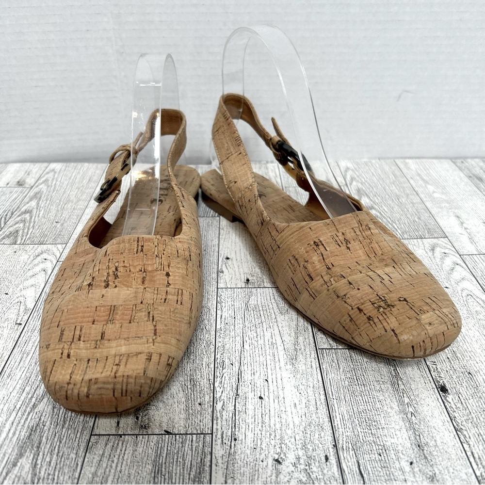 Kork-Ease Cork-Textured Slingback Flats in Natural